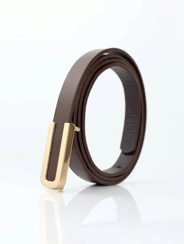 1pc Women Solid Geometric Buckle Fashion Belt For Decoration