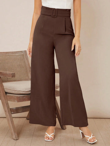 Firerie Solid Belted Wide Leg Pants