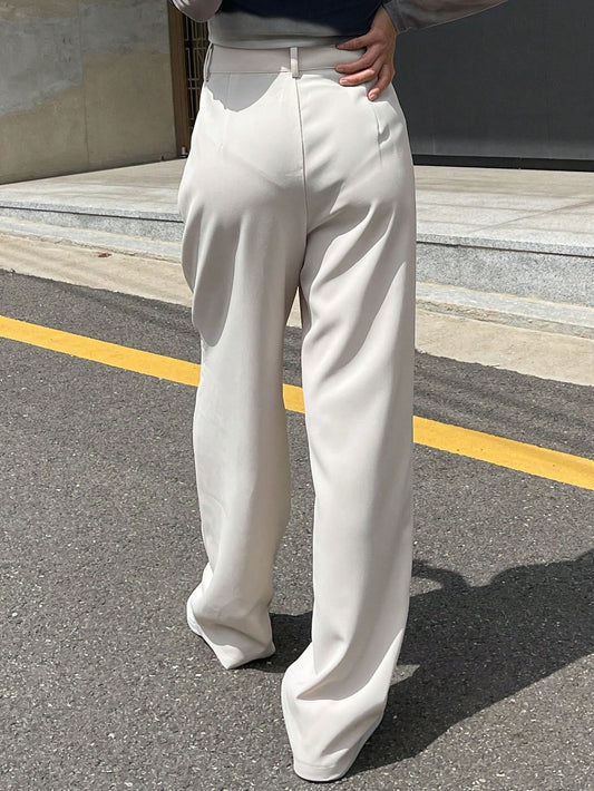 DAZY Women Solid Color Daily Wear Straight Leg Pants