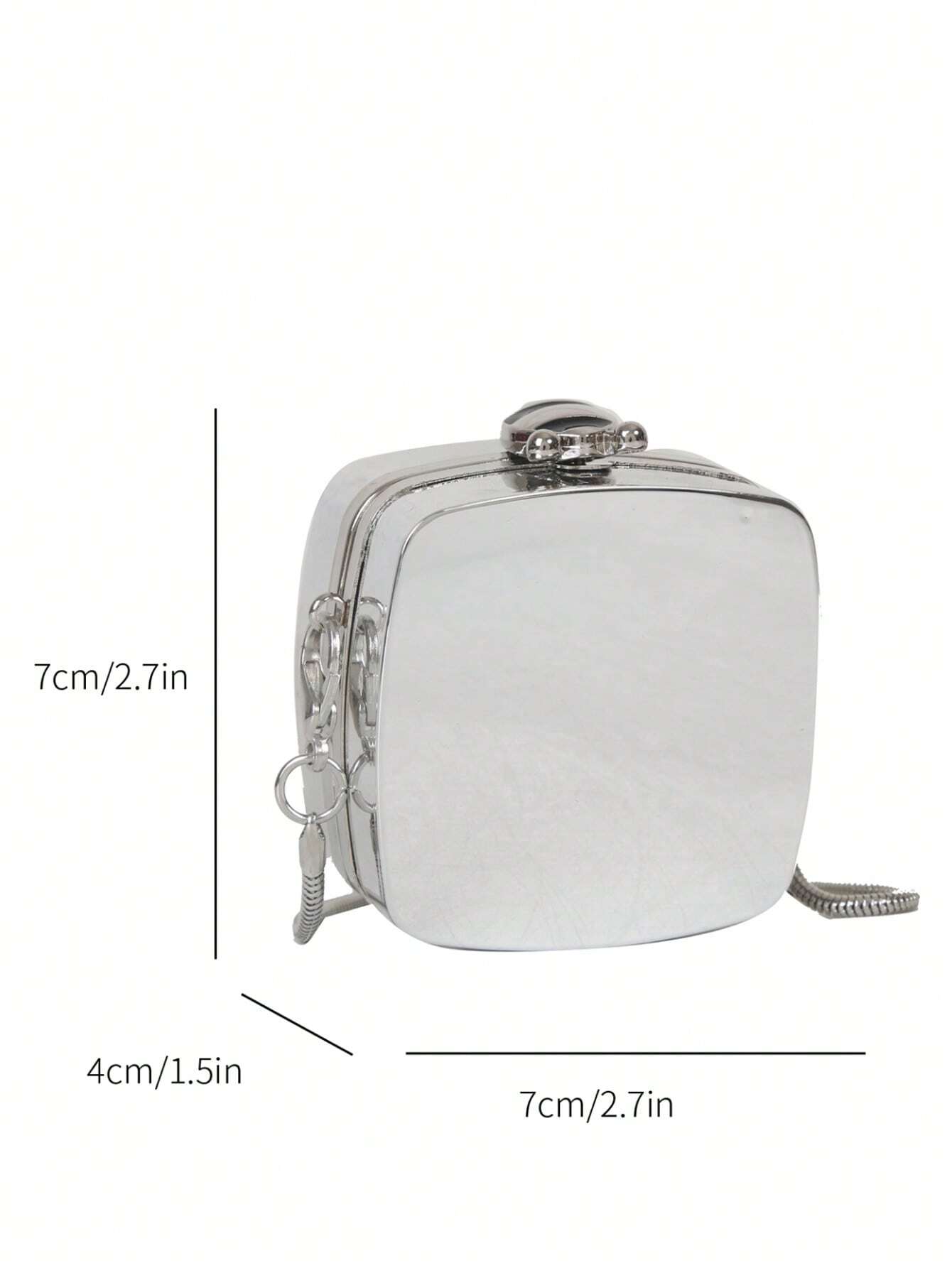 Mini Metallic Chain Box Bag, Funky, Punk & Bag For Street Wear
