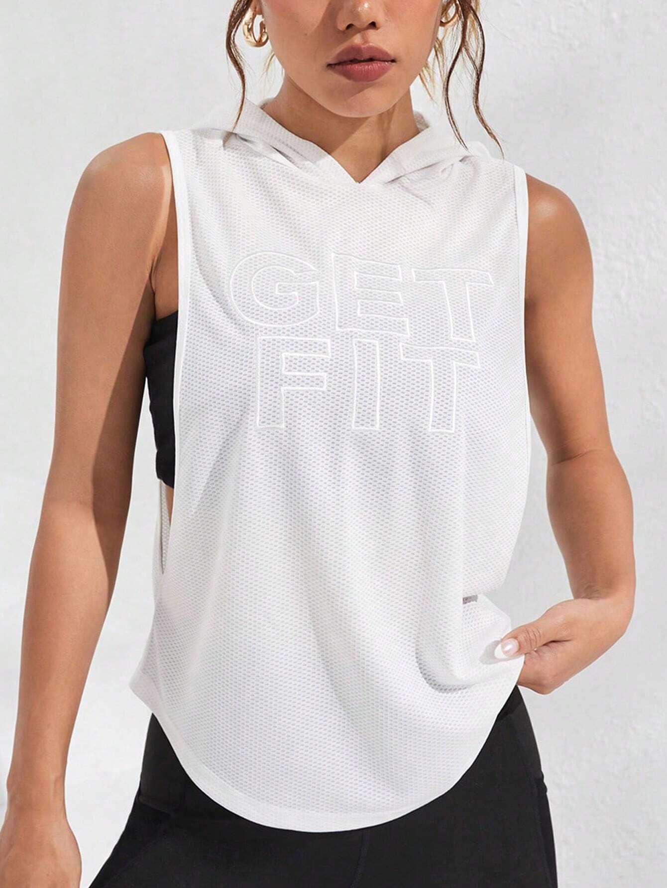 Street Sport Letter Graphic Hooded Sports Sweatshirt