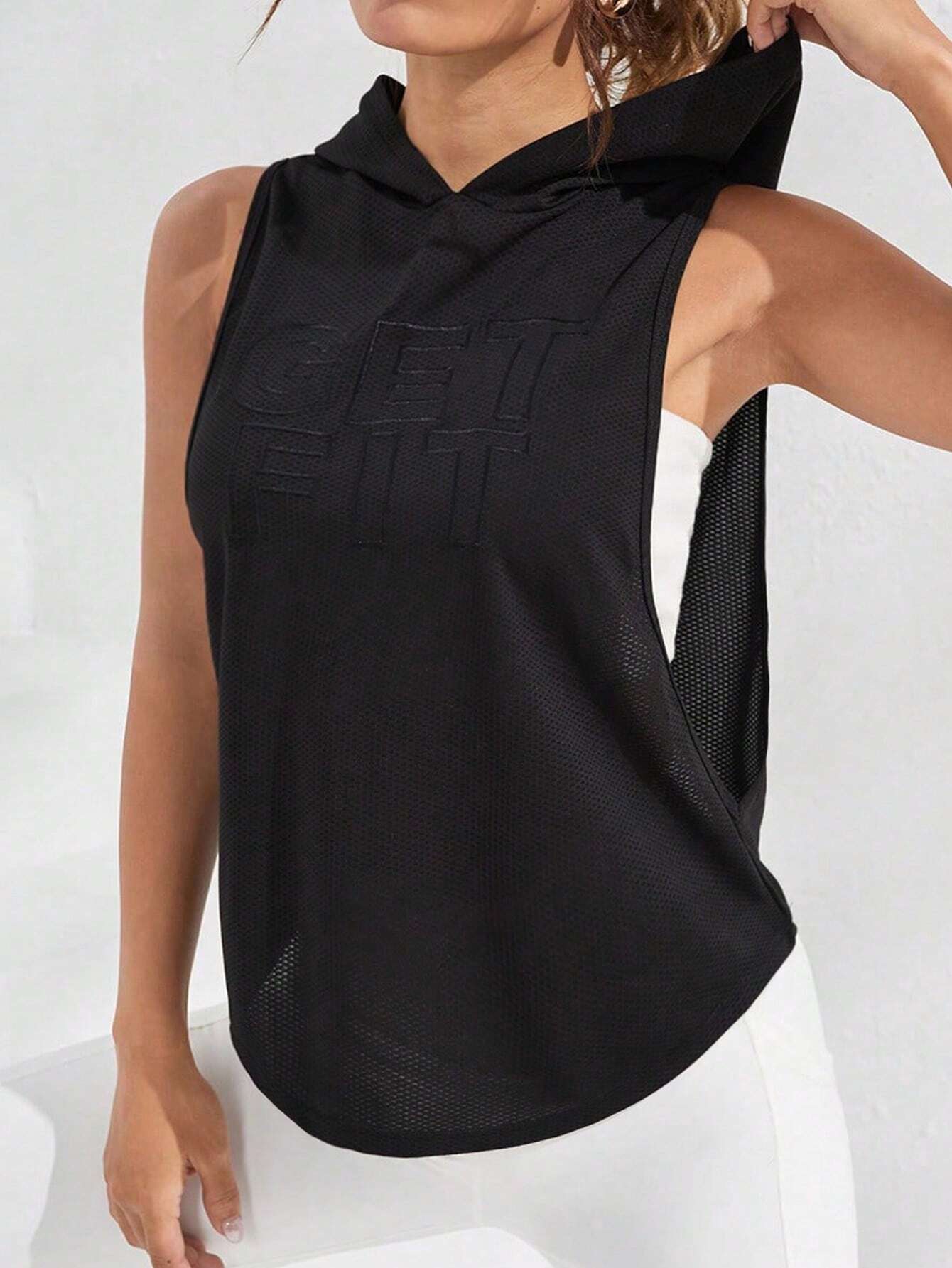 Street Sport Letter Graphic Hooded Sports Sweatshirt