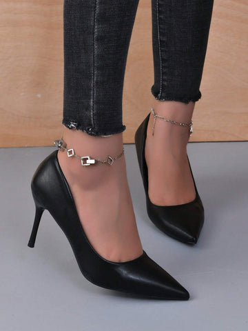 Women Point Toe Stiletto Heeled Pumps