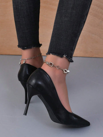 Women Point Toe Stiletto Heeled Pumps