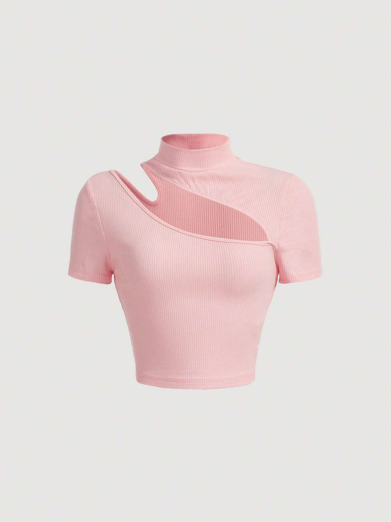 MOD Cut Out Mock Neck Tee
