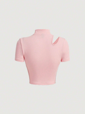 MOD Cut Out Mock Neck Tee