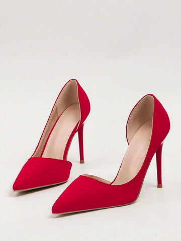 Minimalist Point Toe Stiletto Heeled Court Pumps