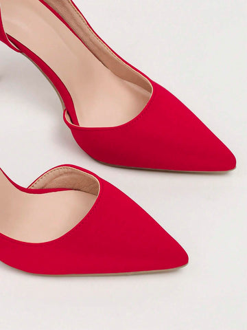 Minimalist Point Toe Stiletto Heeled Court Pumps