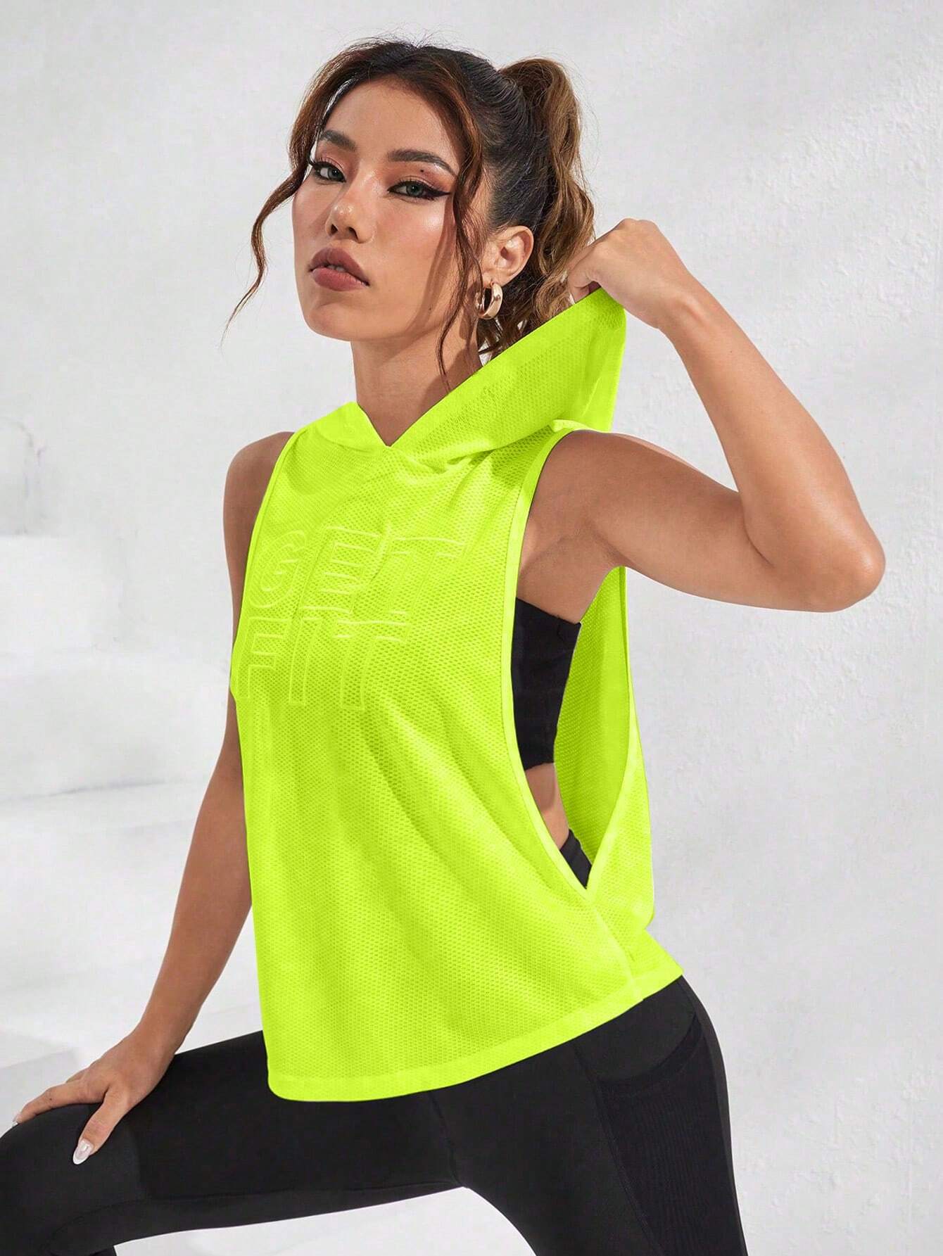 Street Sport Letter Graphic Hooded Sports Sweatshirt