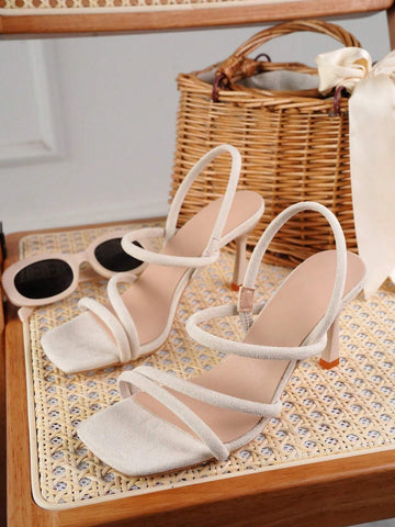 Women's Fashionable, Casual, Elegant & Comfortable Square Toe Strappy High Heel Sandals