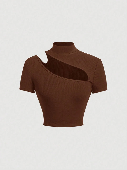 MOD Cut Out Mock Neck Tee