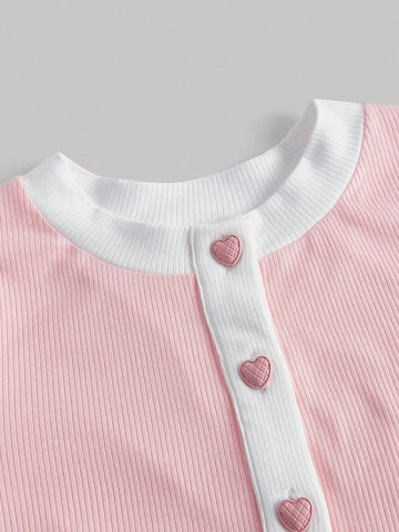 MOD Contrast Trim Button Front Tee