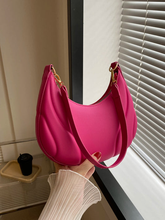 Fashionable Solid Color Versatile Shoulder Bag For Women