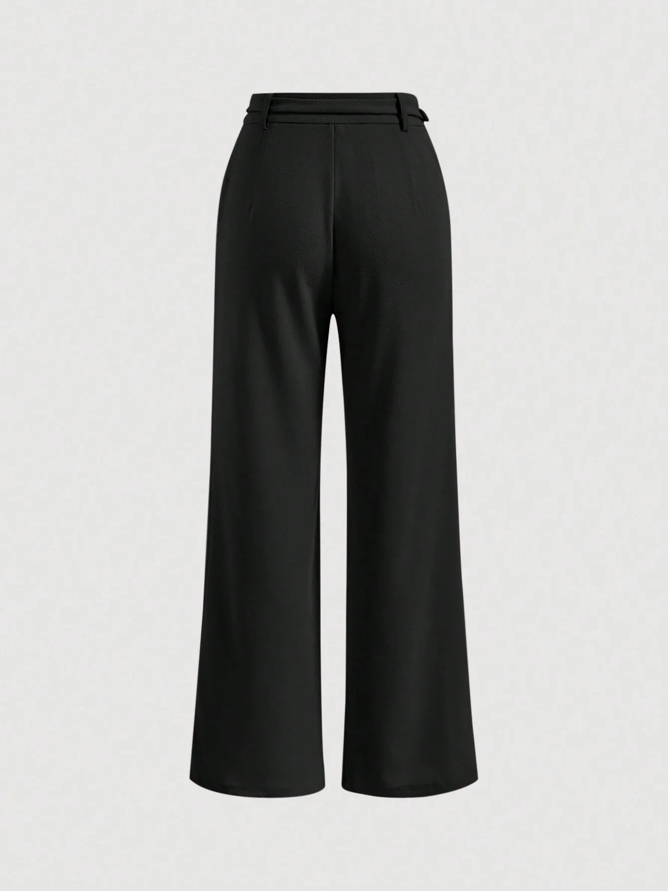 MOD Solid Belted Wide Leg Suit Pants