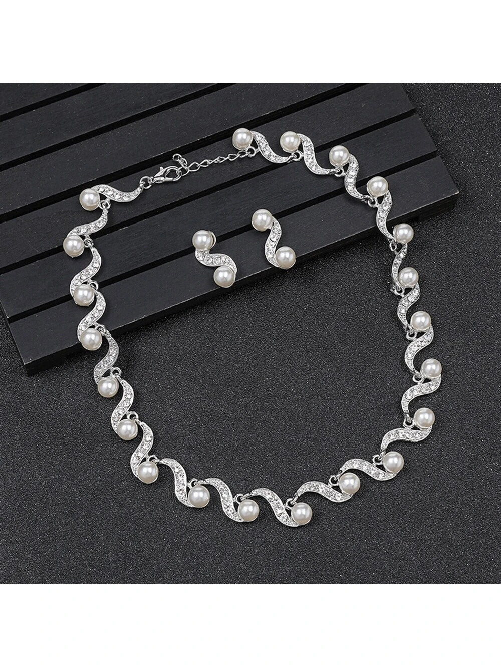 Fashion Elegant Big Faux Pearl Bridal Jewelry Sets