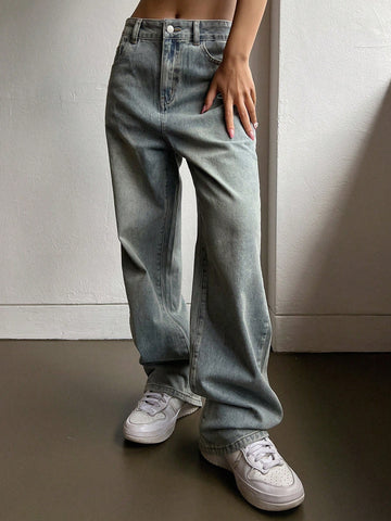 DAZY Solid Wide Leg Jeans