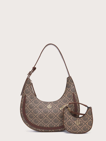 ANESSAMAY&DKMG 2pcs/Set Silk Printed Letter Pattern Combination Bag Strap Adjustable
