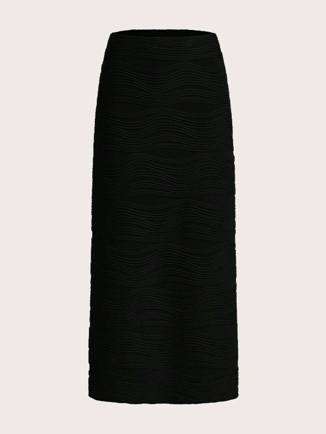Essnce High Waist Textured Skirt
