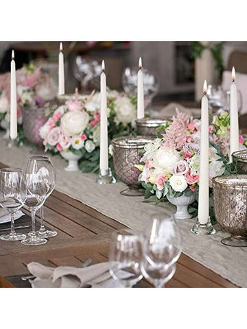 X WOTP 10 Inch White Cone Shaped Long Stick Dripless Dinner/ Taper Candle