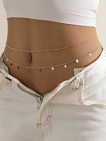 1pc Fashion Iron Minimalist Waist Chain For Women For Daily Decoration