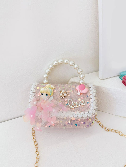 Mini Glitter Decorated Fashion Faux Pearl Satchel For Evening Party