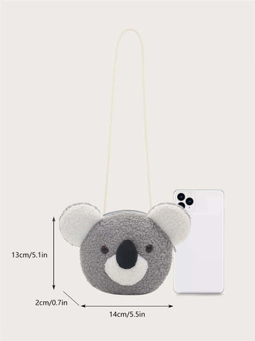 Cartoon Bear Design Novelty Bag With Zipper For Daily Use