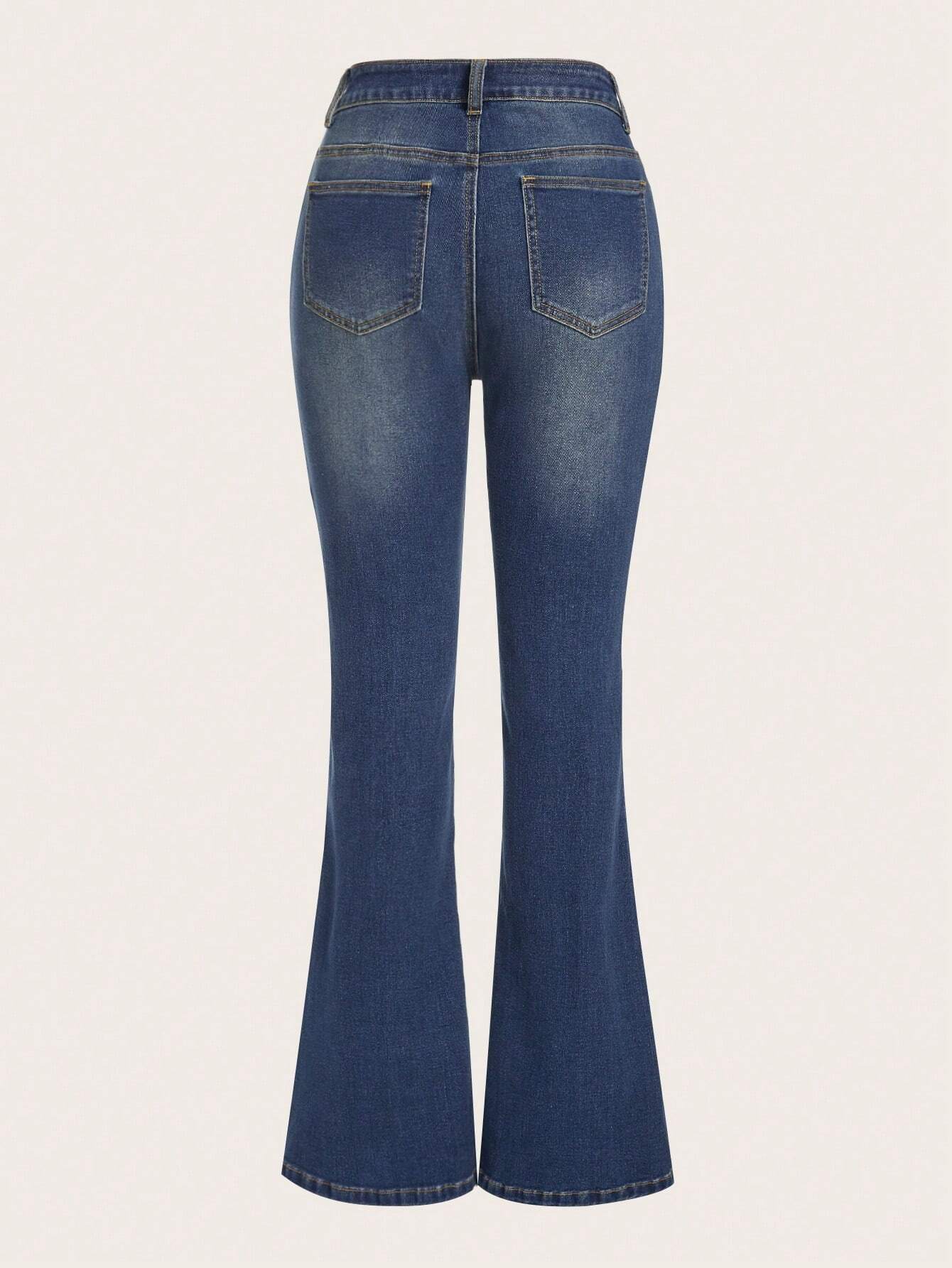 EZwear Star Print Flare Leg Jeans