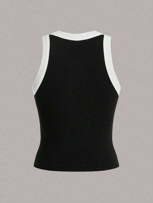 BASICS Contrast Trim Tank Top