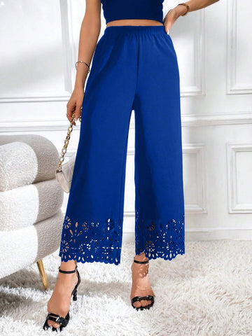 Privé Laser Cut Out Wide Leg Pants