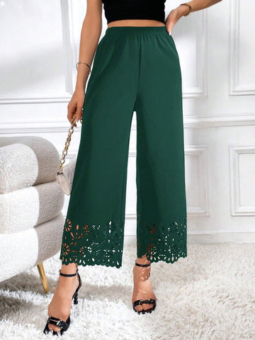 Privé Laser Cut Out Wide Leg Pants