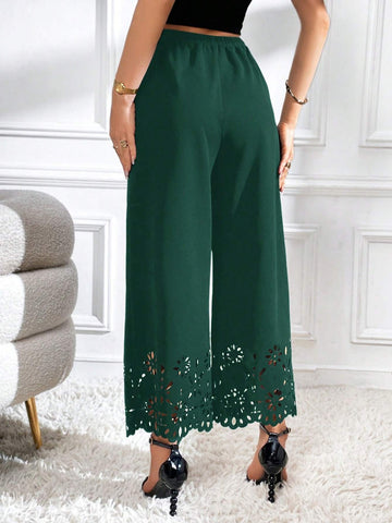 Privé Laser Cut Out Wide Leg Pants