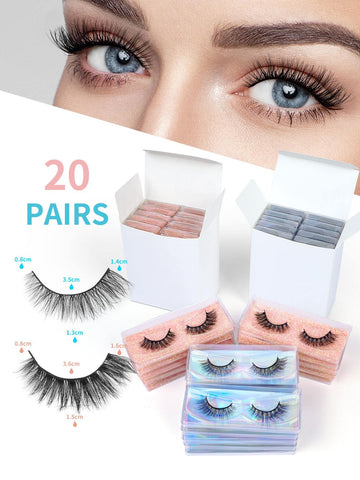 20Pairs Of Natural Cross Full Mixed Style False Eyelashes