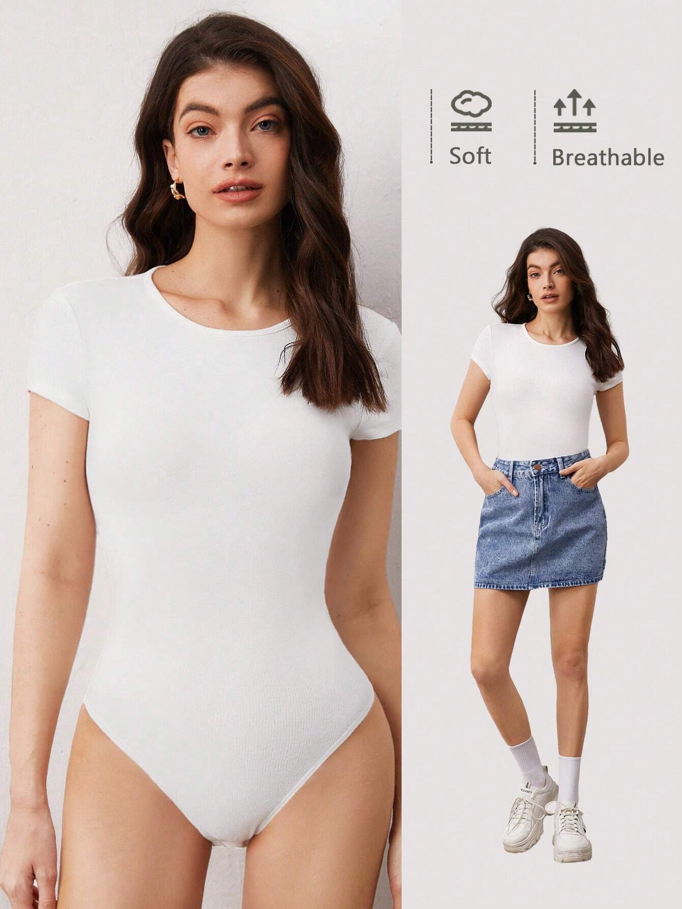 BASICS Solid Slim Fit Tee Bodysuit