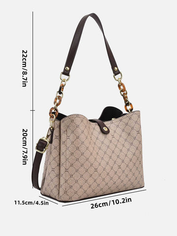 Autumn and winter trend, classic fashion, light luxury, European and American large-capacity middle-aged hand-held cross-body bag