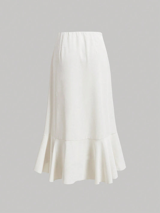 MOD High Waist Ruffle Hem Skirt