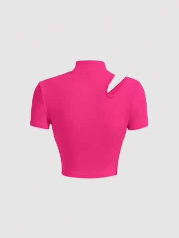 MOD Cut Out Mock Neck Tee