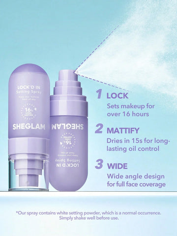 SHEGLAM Lock'd In Setting Spray Mattifying Effect Quick-Drying Long Lasting Makeup Locking Spray Oil-Control