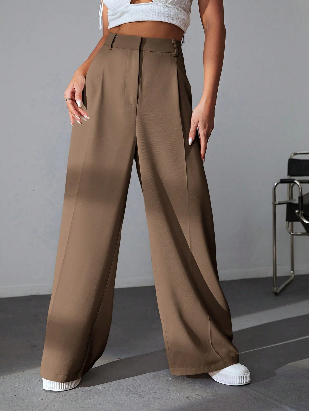 EZwear Solid Wide Comfy Leg Pants