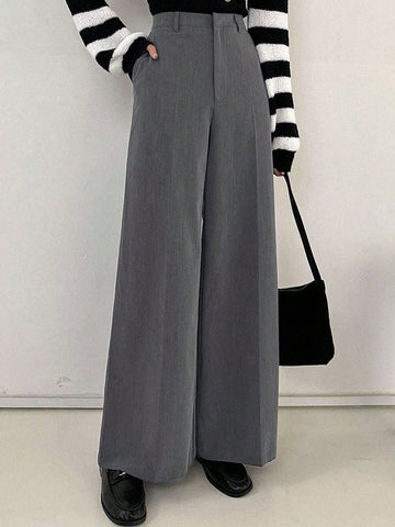 Women's Solid Color Wide Leg Loose Business Casual Pants