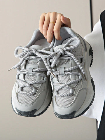 Women'S Chunky Sneakers Running Shoes 2023 Spring Autumn Korean Style Thick Sole Casual Shoes