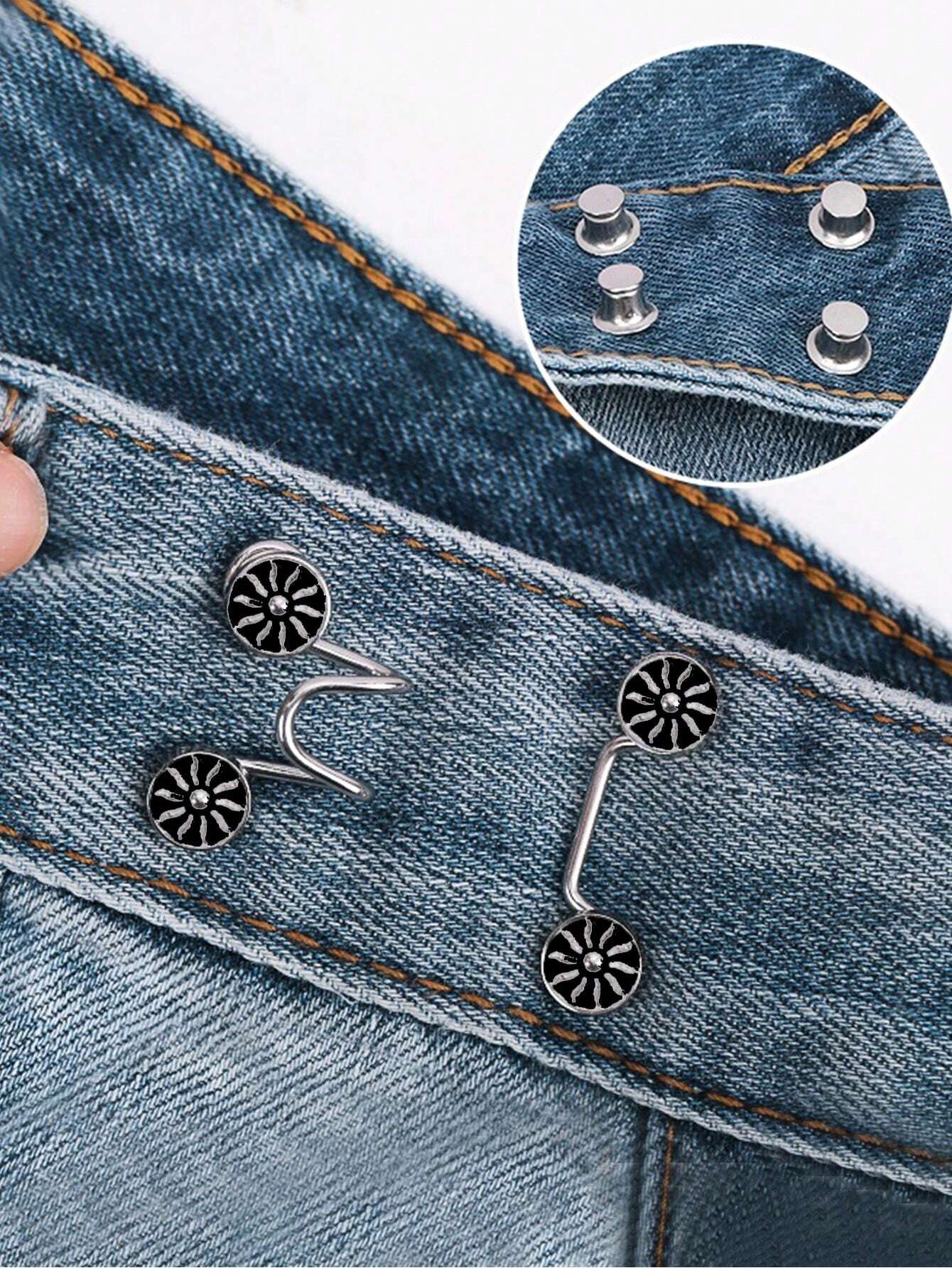 1Pc Invisible Adjustable Waist Reduction Buckle Pin (Without Cardboard)