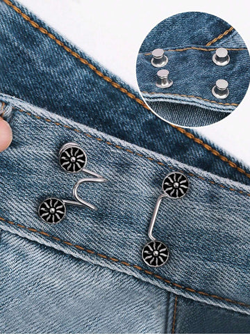 1Pc Invisible Adjustable Waist Reduction Buckle Pin (Without Cardboard)