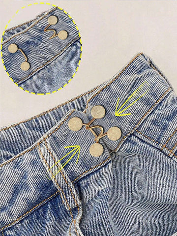1Pc Invisible Adjustable Waist Reduction Buckle Pin (Without Cardboard)