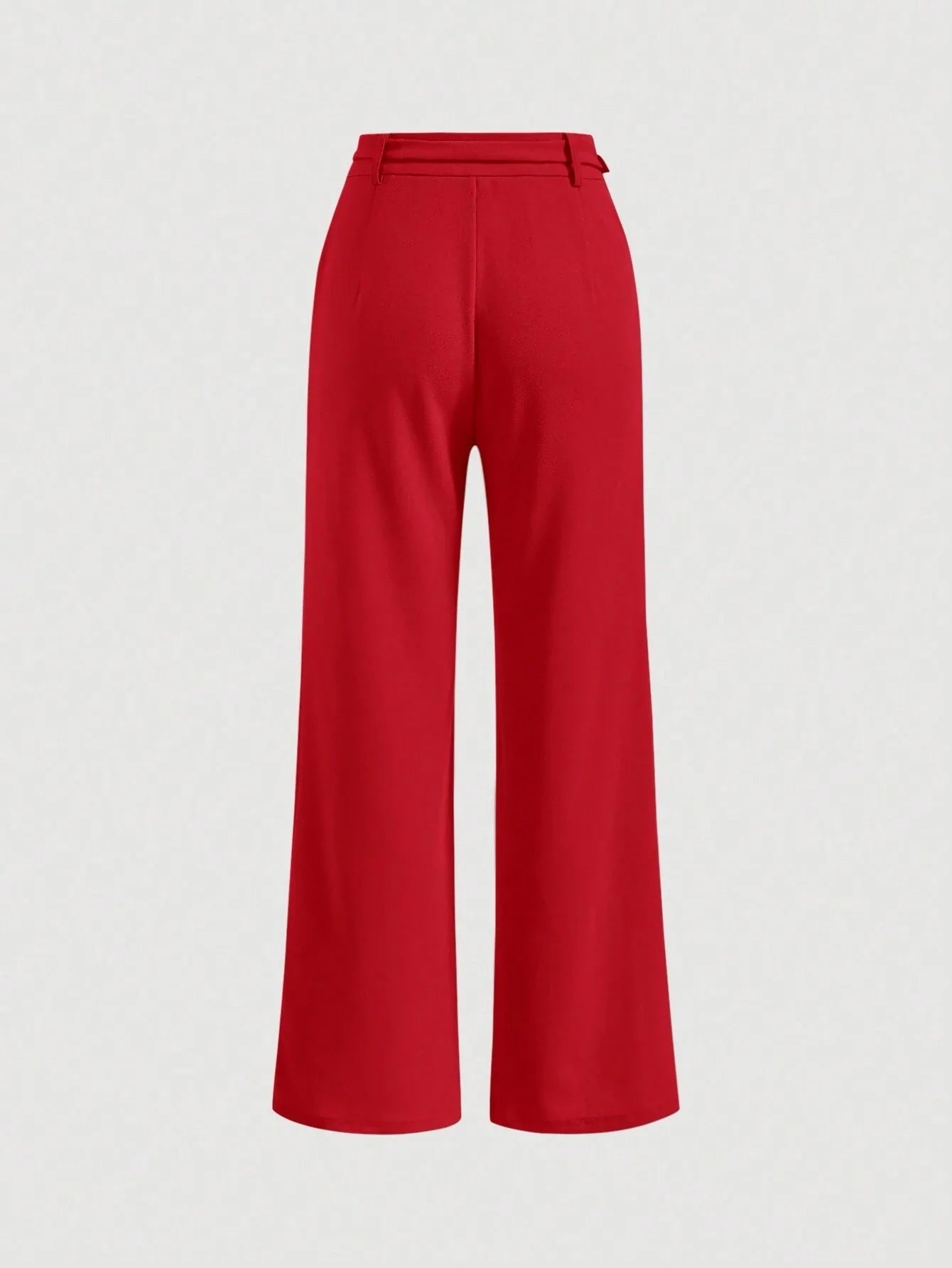 MOD Solid Belted Wide Leg Suit Pants