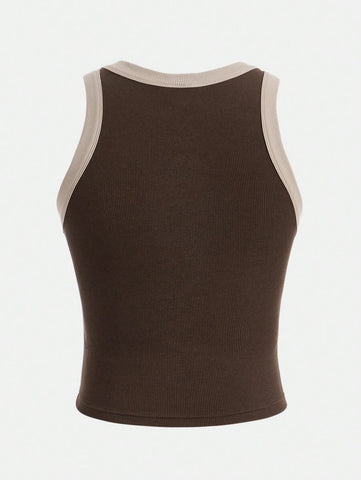 BASICS Contrast Trim Tank Top