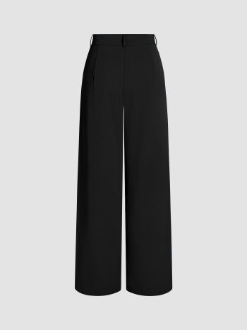 MILK TEA PLEATED WIDE LEG TROUSERS