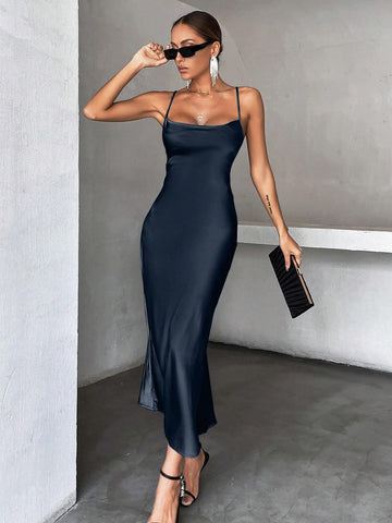 Aveloria Solid Tie Backless Cami Dress