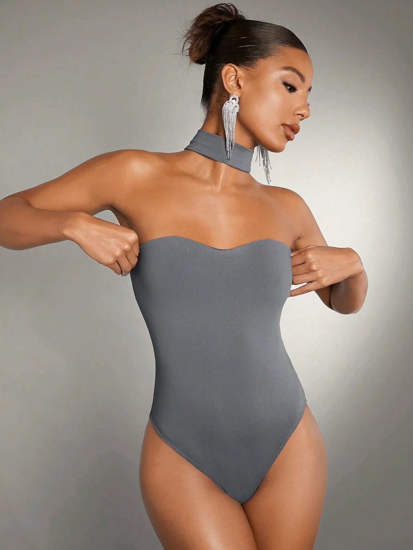 BAE Solid Halter Neck Bodysuit