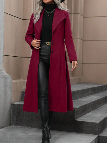 Clasi Waterfall Collar Belted Overcoat