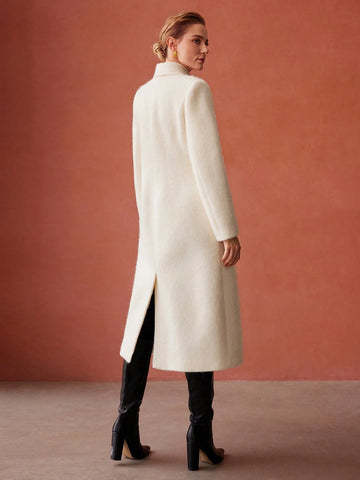 MOTF PREMIUM WOOL-BLEND HOOK CLASP COAT